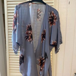 Geckatte Women's Floral Print Cardigan Kimono